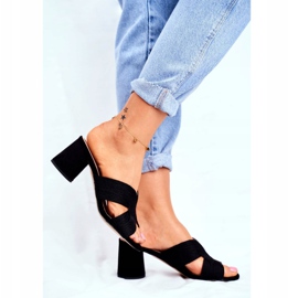 S.Barski Naisten tohvelit kantapäässä Slip Black Guest musta 2