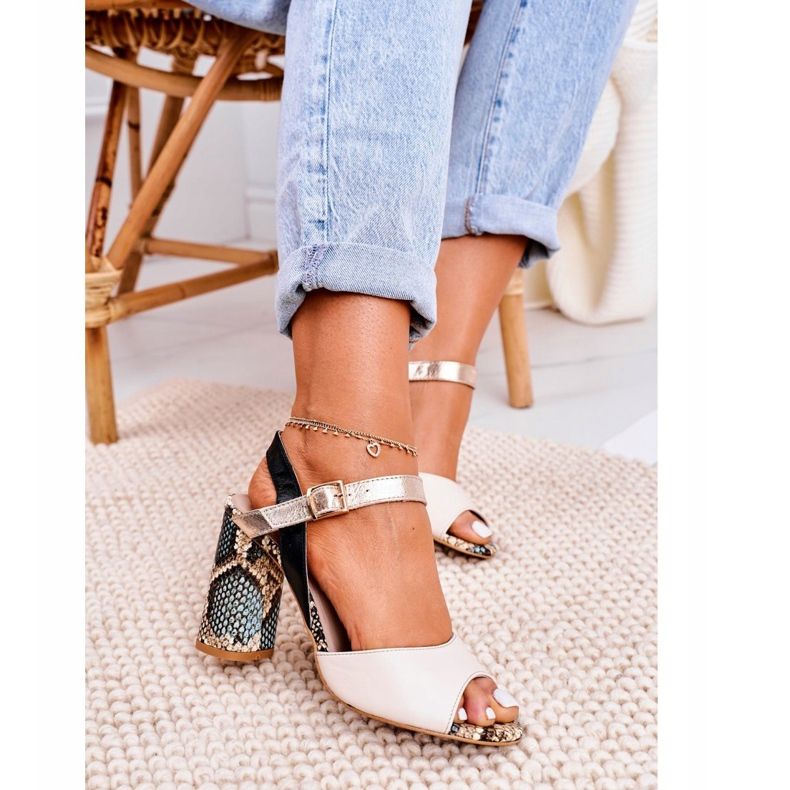 Sandaalit baarissa Laura Messi 2136 Nahka Musta Käärme Altres monivärinen keltainen 1