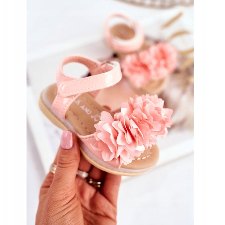 FRROCK Lasten sandaalit tarranauhalla hehkuva vaaleanpunainen Milena 2