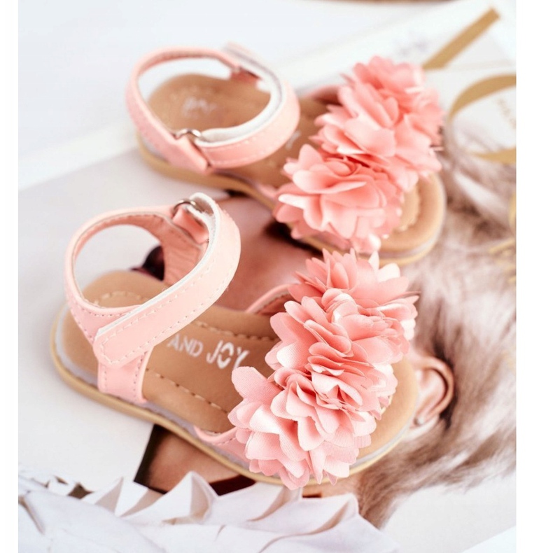 FRROCK Lasten sandaalit tarranauhalla hehkuva vaaleanpunainen Milena 1