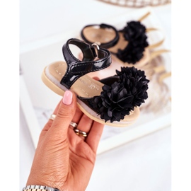 FRROCK Lasten sandaalit tarranauhalla hehkuva musta Milena 2