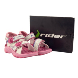 Rider Pink-White -sandaalit tarranauhoille 80608 vaaleanpunainen valkoinen 5