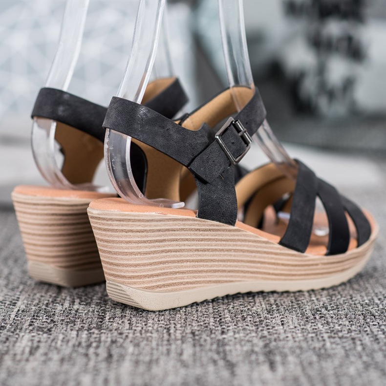 Sea Elves Kevyet Eco -nahkaiset sandaalit musta 1