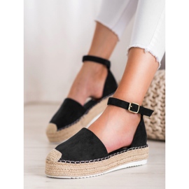 SHELOVET Avoimet espadrillit musta 1