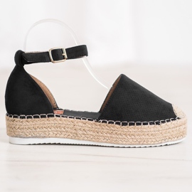 SHELOVET Avoimet espadrillit musta 2