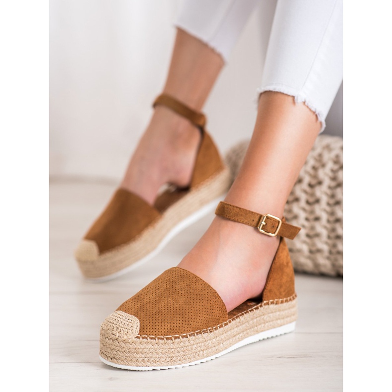 SHELOVET Avoimet espadrillit ruskea 1