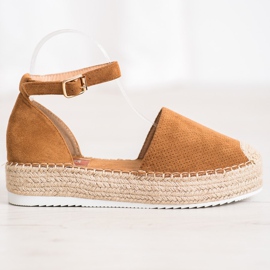 SHELOVET Avoimet espadrillit ruskea 2