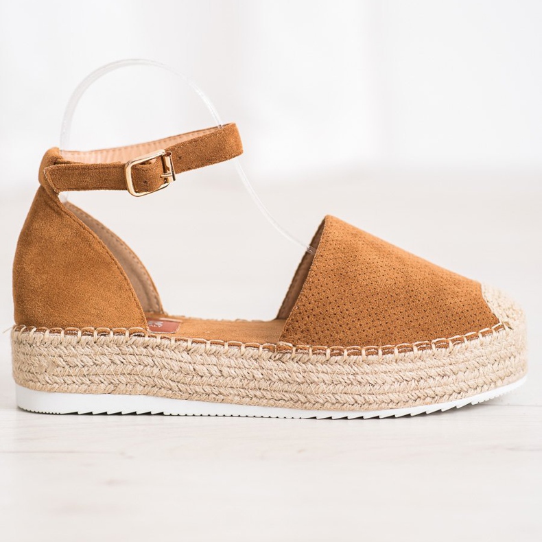 SHELOVET Avoimet espadrillit ruskea 2