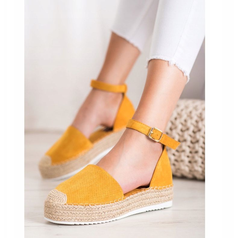 SHELOVET Avoimet espadrillit keltainen 2