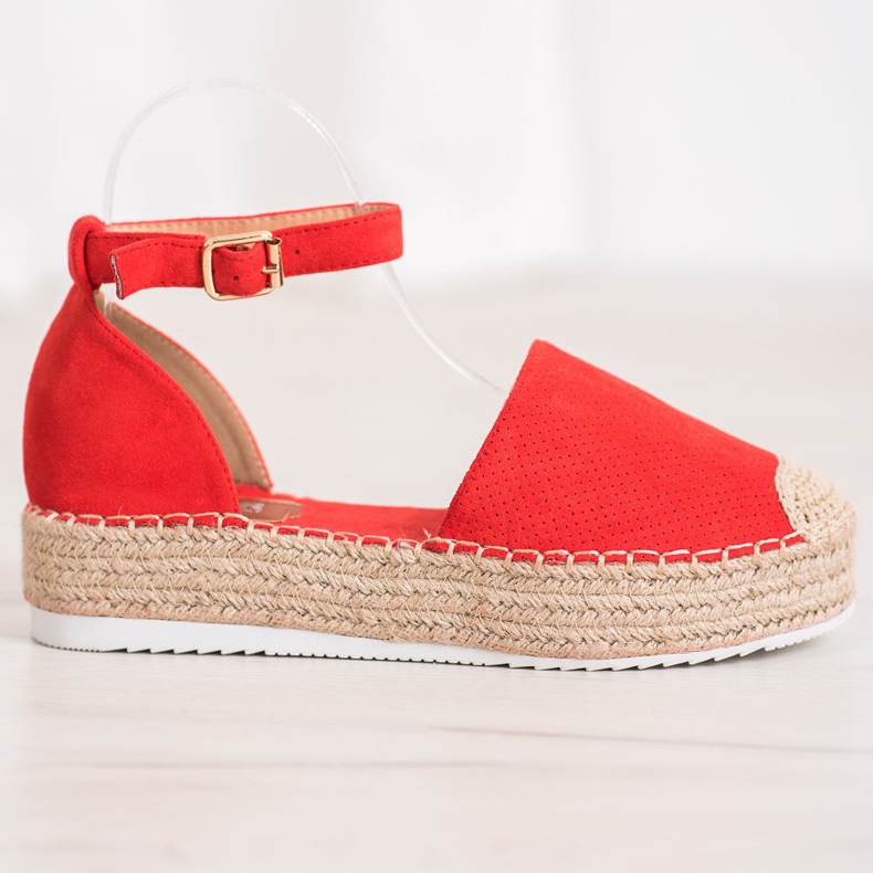SHELOVET Avoimet espadrillit punainen 2