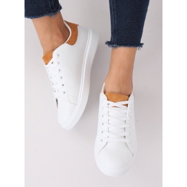 Valkoiset naisten lenkkarit LA85P Camel valkoinen 2