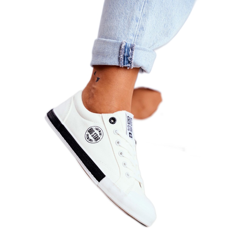 Naisten lenkkarit Big Star White FF274228 valkoinen musta 2