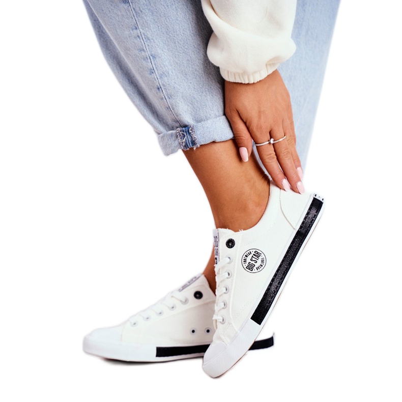 Naisten lenkkarit Big Star White FF274228 valkoinen musta 3