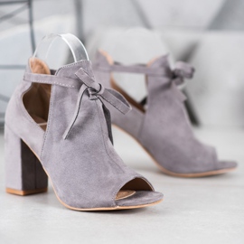 Sidotut Open Toe VINCEZA -kengät harmaa 2