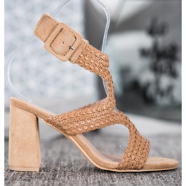 SHELOVET Punotut sandaalit baarissa ruskea 2