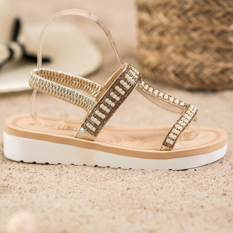 SHELOVET Slip-on sandaalit helmillä keltainen 2