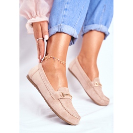 BUGO Naisten Mokkasiinit Suede Beige Dive 2