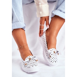 S.Barski Naisten Loaferit, Avoin nahka LR71515 Valkoinen Murrieta 2