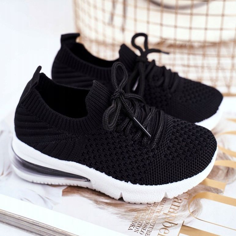 FRROCK Mustat Lena -nauhoitetut lasten urheilukengät 1