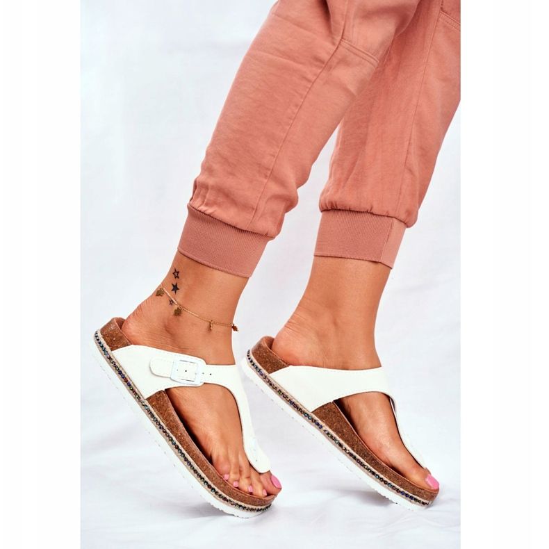 Naisten varvastossut Big Star White FF274631 valkoinen 2