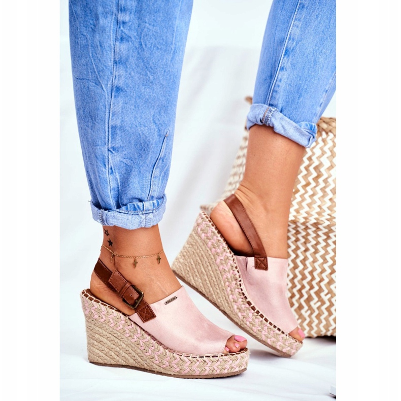 Naisten sandaalit Wedge Big Star Pink FF274984 vaaleanpunainen 2