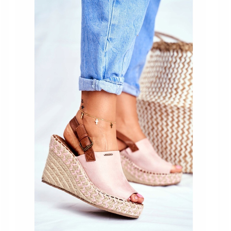 Naisten sandaalit Wedge Big Star Pink FF274984 vaaleanpunainen 1