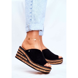 Naisten nahkatossut kiilassa Nicole 2559 musta limonadi 1