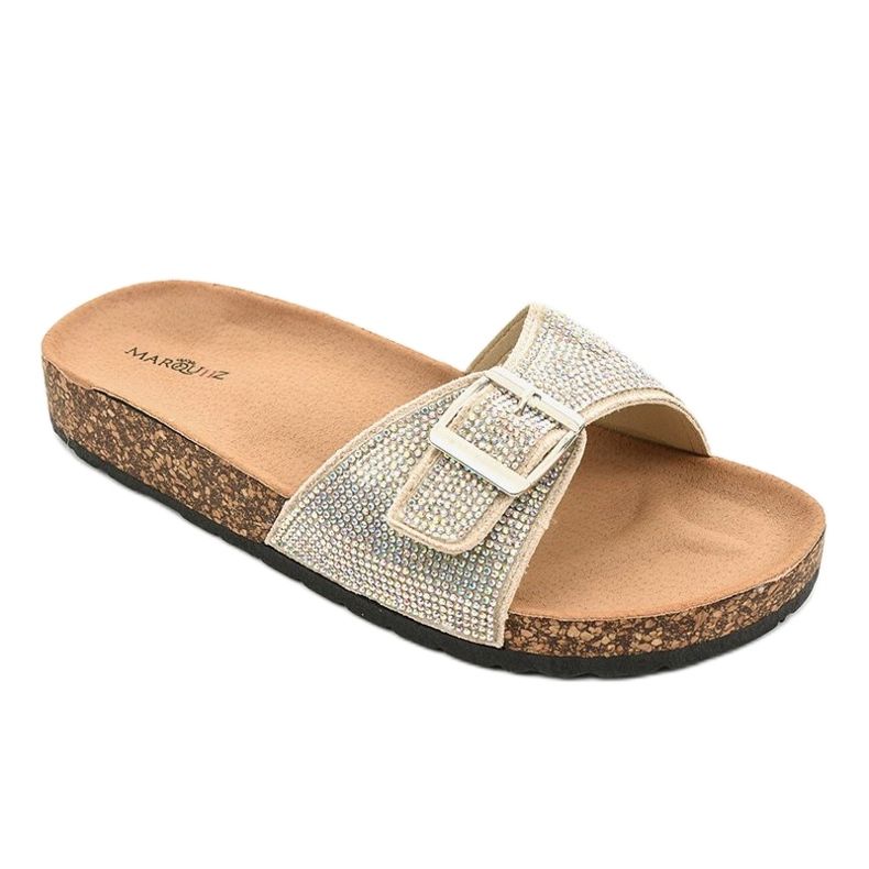 L-1032 beige tossut, joissa korkkipohja 1
