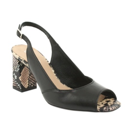 Edeo Naisten mustat / elävät sandaalit 3499A-1193 1