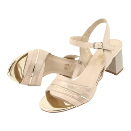 Mukavat Gamis 3940 -nahkasandaalit beige kultainen 4