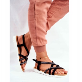 Naisten sandaalit Lu Boo jossa kuutiometri Zirkonia 406-6 Black Feen musta 1