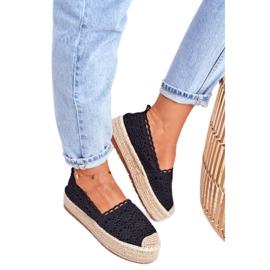 ADY Naisten Espadrilles Lace Black Desante Platform ruskea musta 3