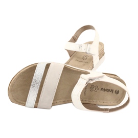 Sandaalit, joissa nahkasisältö Inblu Argento OF019 valkoinen harmaa 4