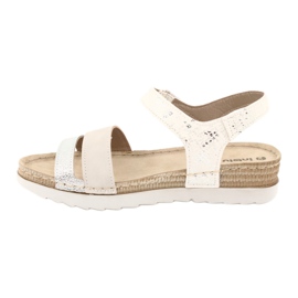 Sandaalit, joissa nahkasisältö Inblu Argento OF019 valkoinen harmaa 1