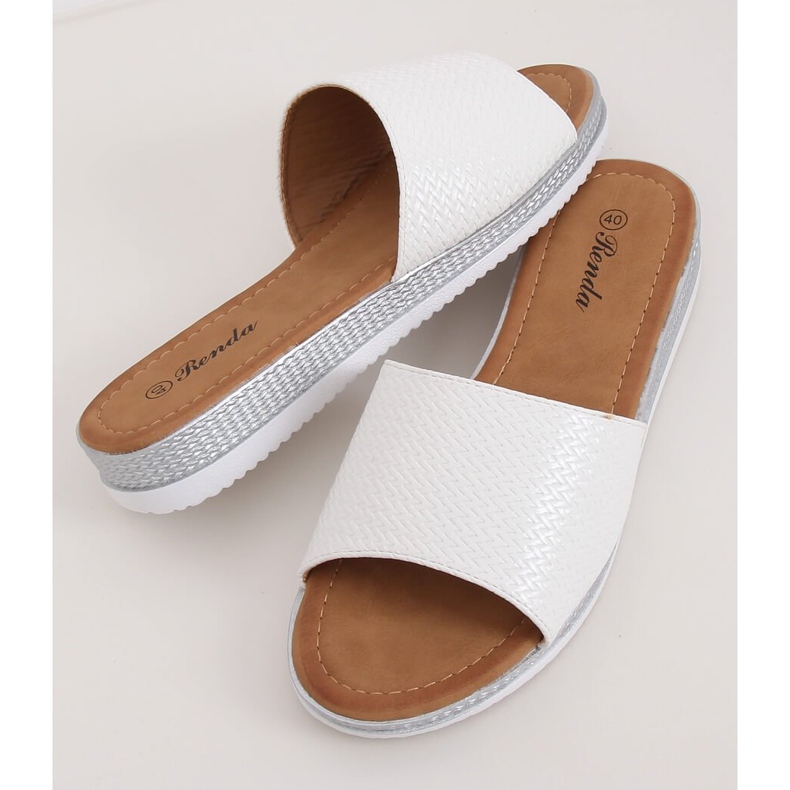 Valkoiset naisten tossut BQ-66 Valkoinen 2