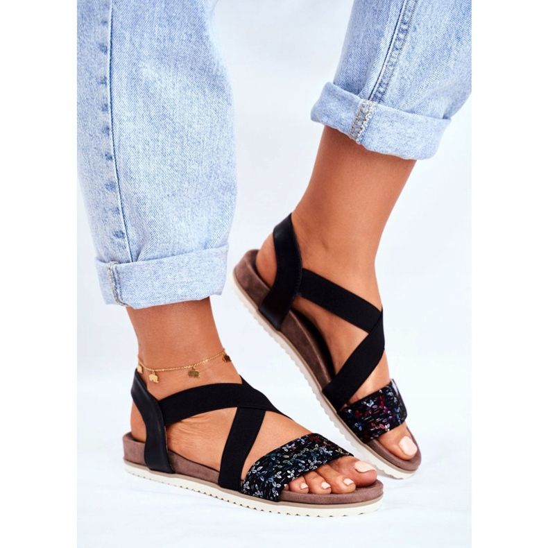 EVE Tyylikkäät naisten sandaalit, musta Morrin 1