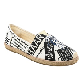 Valkoiset miesten espadrilles-kengät BKA-48 valkoinen musta 1