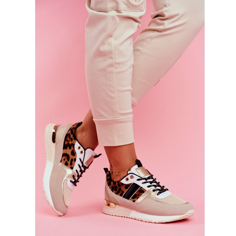 Naisten urheilukengät Beige Leopard Himme 2