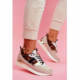 Naisten urheilukengät Beige Leopard Himme 1