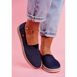 Naisten Espadrilles Big Star Slip-on Navy Blue FF276024 tummansininen 2