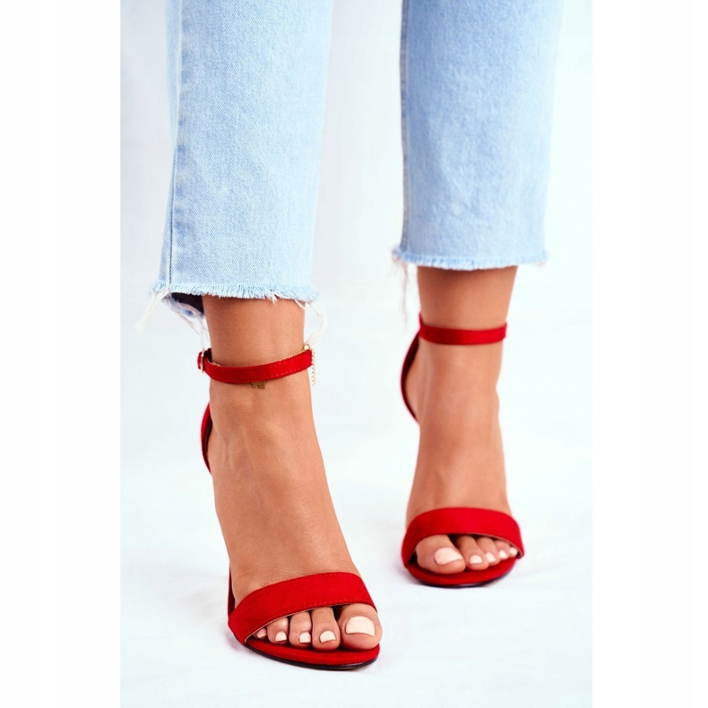 PS1 Naisten sandaalit korkealla korolla Ekologinen mokkanahka Liberty Red punainen 1