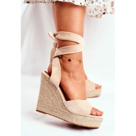 SEA Naisten Sandaalit On Wedge Tie Beige Belleza 2