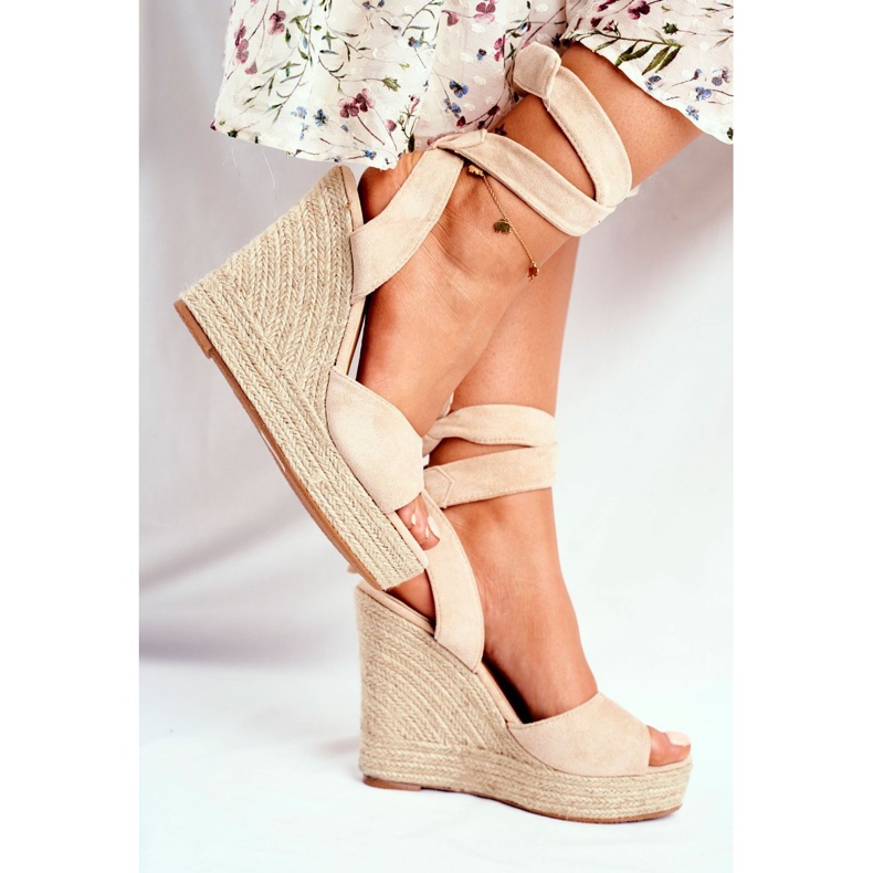 SEA Naisten Sandaalit On Wedge Tie Beige Belleza 1