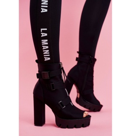 PS1 Naisten nilkkurit Open Toe Black Gladios musta 2