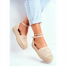 PS1 Naisten espadrillit Beige Palermon pellava -alustalla 1