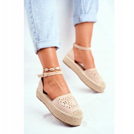 PS1 Naisten espadrillit Beige Palermon pellava -alustalla 2