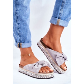 Naisten korkeat tohvelit harmaa Mortigo 1