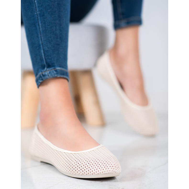 SHELOVET Kevyet openwork -ballerinat ruskea 1