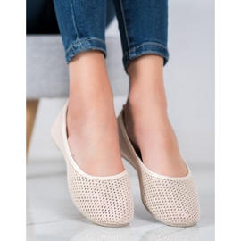 SHELOVET Kevyet openwork -ballerinat ruskea 2