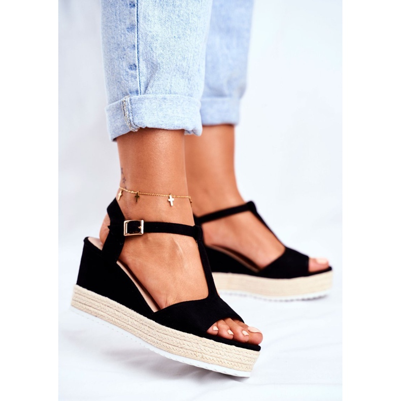 SEA Naisten sandaalit Wedge Black Papillon musta 1